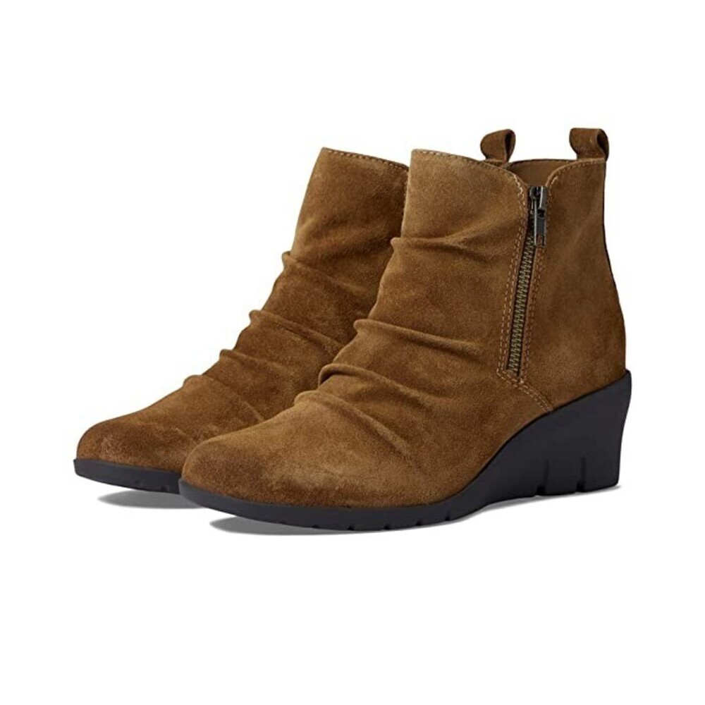 Comfortiva Ana Boots Women's US 8 Brandy Suede Waterproof Ankle Booties ZPO3415